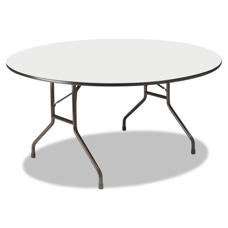 ICEBERG Round Folding Table, 29" H, Gray Top, Melamine 55267
